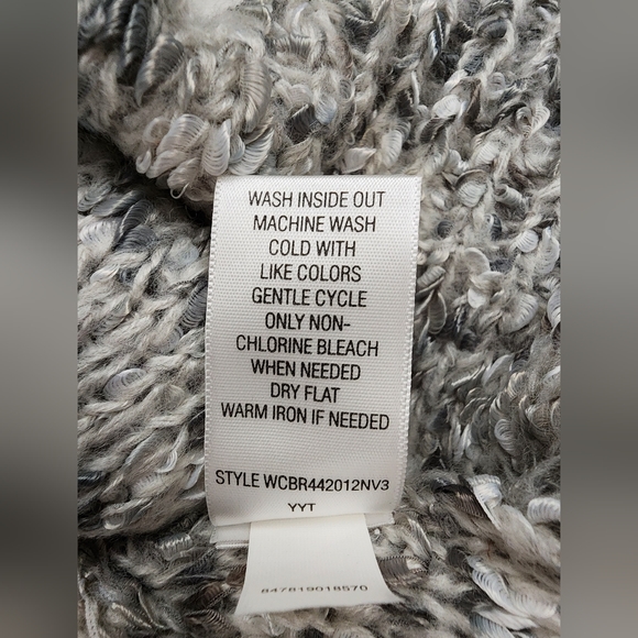 Croft & Barrow V Neck Marled Sweater Women's XL White Black - Picture 9 of 11